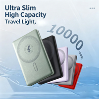 Chargeur portable sans fil, batterie externe 5000 mAh, petite batterie externe à charge rapide magnétique pour les voyages