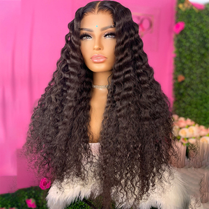 Muestra gratis Grado Virgen Cabello Brasileño Sí Pelucas Proveedores de cabello crudo 30 32 pulgadas Onda profunda Cierre rizado Hd Peluca Frontal Cabello humano - Product Image 1