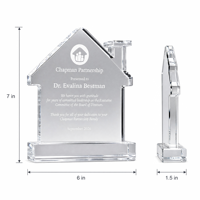 Trophée en verre gravé sur mesure Noble Landmark Clear Crystal House Award pour la reconnaissance des employés, cadeau d'entreprise, vente en gros