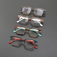 Montures de lunettes de vue en acétate irrégulier de haute qualité, monture complète, colorées bleu et blanc, essentielles pour les fêtes décontractées, pour adultes, style diamant