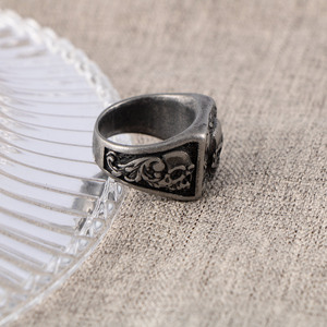 Men's Skull <b>Ring</b> <b>Titanium</b> Steel Vintage Rose Design SA1173 Gift Jewelry - Product Image 3