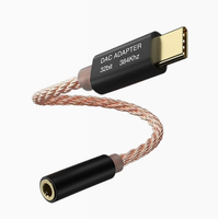 Adaptateur audio HiFi Type-C vers 3,5 mm, convertisseur DAC numérique sans perte en cuivre monocristallin, avec contrôle filaire des appels pour téléphones