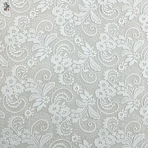 Tela de Encaje al por Mayor de Alta Calidad, Tela de Malla Floral Blanca para Vestidos, Ropa, Accesorios, Mercería - Product Image 4