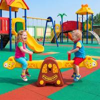 ZHONGKAI ZK03408 Balançoire à bascule en plastique pour 2 personnes, 360° de rotation, pour enfants et tout-petits, certifiée ISO9001 CE, pour aire de jeux extérieure