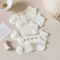 Chaussettes courtes invisibles transparentes blanches en maille respirante antidérapantes en cristal standard pour femme – Idéales pour l'été et à prix abordable