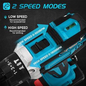 Perceuse-visseuse sans fil professionnelle NEOBRISKEN 20V, moteur sans balais, kit avec mandrin auto-serrant, couple élevé, 2 vitesses, lumière LED, compatible OEM N721 Ta - Product Image 2