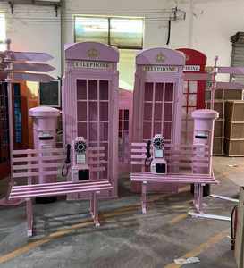 2023 venta al por mayor estilo británico Rosa Londres cabina telefónica ornamento arte popular <span class=keywords><strong>resina</strong></span> Interior <span class=keywords><strong>Exterior</strong></span> decoración recuerdo - Product Image 6