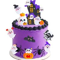Set de Decoración para Pastel de Halloween con Fantasmas, Casa Embrujada, Calabazas, Murciélagos, Telarañas, Dulces o Truco, Artículos para Fiestas de Cumpleaños