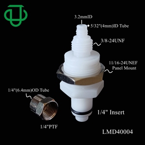 OEM ODM 1/4 "PTF Mâle/Femelle Montage sur Panneau Cloison à Poussée Rapide pour Connecter le Raccord Polytube Ferruless pour Tube <span class=keywords><strong>Semi</strong></span>-<span class=keywords><strong>rigide</strong></span> - Product Image 2
