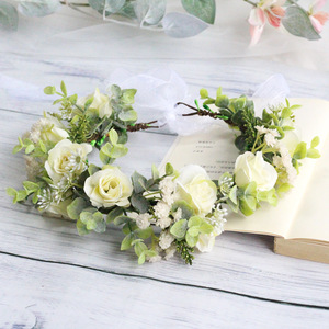 Couronne <span class=keywords><strong>de</strong></span> mariée en fleur pour femme, couronne, accessoire <span class=keywords><strong>de</strong></span> photos, mariage, Festivals, - Product Image 6