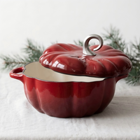 Marmite à soupe en fonte de luxe en forme de citrouille avec couvercle, ensemble de casseroles et de marmites chaudes pour la cuisine - Vente en gros du fabricant