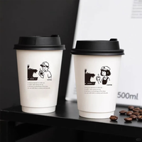 Gobelets compostables PLA 12 oz avec couvercles, logo personnalisé, écologiques, transparents, jetables, pour jus, café et boissons froides