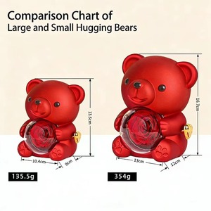 Produit transfrontalier très vendu : Ours en peluche Hug Bear avec surprise à retourner, Ours rose à fleur éternelle, Cadeau de Saint-Valentin, Jouet et Décoration - Product Image 4