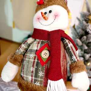 Adornos Colgantes de Peluche de Santa Claus, Muñeco de Nieve y Reno con Patas Largas Retráctiles, Ideales para Decoración de Chimeneas Interiores - Product Image 4