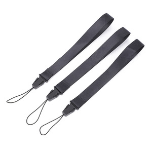 Detachable Wrist Strap Black <b>Polyester</b> Phone <b>Lanyard</b> With Plastic Buckle For Flashlights USB Drives Speakers Headphones - Product Image 1