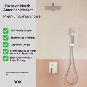 Xinxi Cross-border 10/12inch American Style Concealed Chrome-Plated Stainless Steel Shower Set 3 <b>Spray</b> Modes Handheld Wall <b>Mount</b> - Product Image 1