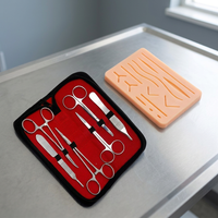 Ensemble d'instruments de formation chirurgicale en acier inoxydable, ciseaux, porte-aiguilles, kit d'outils de pratique de suture pour étudiants en médecine