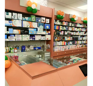 Design d'intérieur moderne pour magasin de bien-être, décoration inspirée de Wellness Forever avec des unités d'étagères pour produits et des meubles - Product Image 1