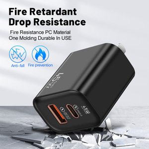 Portatile 45w tipo <span class=keywords><strong>C</strong></span> + USB un blocco di ricarica veloce cellulare parete adattatore per telefoni - Product Image 4