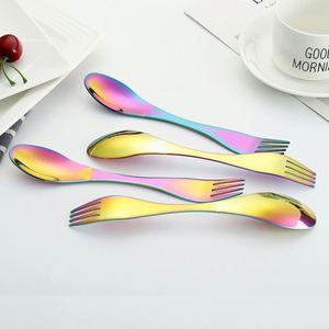 Hot Sale Gold Leaf Stainless Steel Fruit Fork and <b>Coffee</b> Spoon Flatware <b>Set</b> for <b>Gifts</b> - Product Image 2