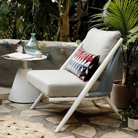 Fauteuil de salon d'extérieur en corde tressée, chaise longue moderne pour patio, résistant à l'eau et aux UV, canapé en rotin pour jardin, cour, villa, hôtel