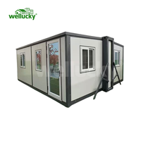 Maison conteneur extensible Wellucky Living, maison modulaire préfabriquée portable avec cuisine et salle de bain, panneaux sandwich, appartement moderne