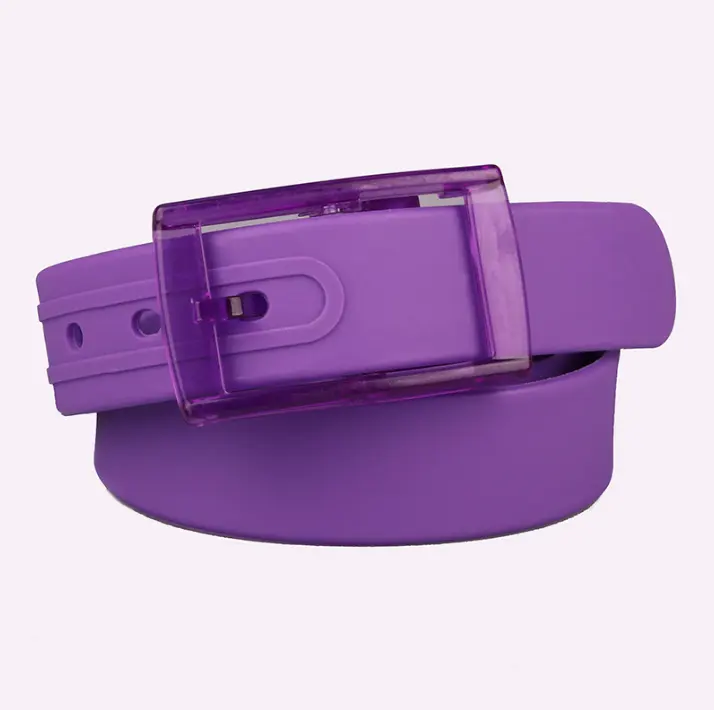 Cintura fibbia in plastica per caramelle Color metallo senza cintura in Silicone Unisex di alta qualità