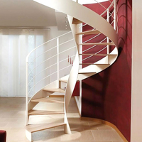 CBMMart Escaliers en colimaçon pour villa Escaliers incurvés Escaliers d'intérieur peu encombrants en métal, acier, bois, design moderne et solide