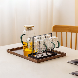 Walnut Wood Rectangular <b>Tea</b> <b>Tray</b> 22x14x2.5cm For Home <b>Tea</b> Serving With Natural Wood Pattern - Product Image 3