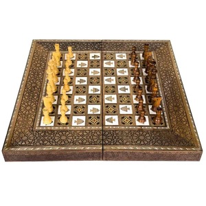 Direct usine en gros haute qualité jeu de backgammon en bois personnalisé avec logo gratuit grand échiquier intérieur pliant - Product Image 5
