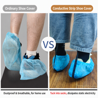 Surchaussures à nouer jetables, imperméables, sans latex, de qualité médicale, résistantes à l'usure, en vrac, livraison rapide
