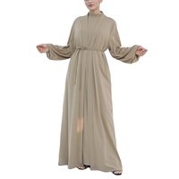 Abaya personnalisée pour l'Aïd, couleur unie, modeste, pour femmes, tissu de qualité supérieure, ensemble d'abaya islamique