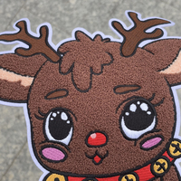 Patch brodé de haute qualité pour bébé, motif Père Noël, autocollant en chenille, lettres et fleurs en forme de cœur, pour chapeau