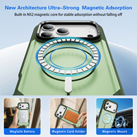 Coque Magnétique Antichoc Armor pour iPhone 17 16 Pro Max, Housse Mate Anti-Traces de Doigts avec Béquille Pliable pour Objectif d'Appareil Photo