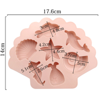 Moule en silicone 7 cavités 304 pour chocolat, décoration de gâteaux, biscuits, résine, savon, bonbons - Thème Monde Marin Animaux Mignons