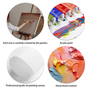 Peinture à l'huile sur toile représentant une rue pluvieuse atmosphérique - Parapluie rouge fait main avec figurine encadrée, décoration murale <span class=keywords><strong>40x70</strong></span> cm pour salon - Product Image 5