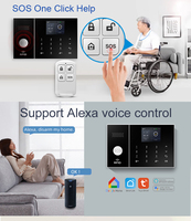 Kit de Sistema de Alarma para el Hogar Inteligente Tuya Alexa Smart Life, 4G/GSM, WiFi, Sensor de Movimiento PIR, Material ABS, Control Remoto por Aplicación, Función SOS, 10 m, Fácil Instalación