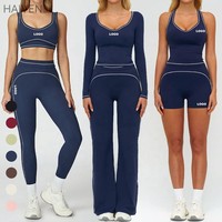Ensemble de vêtements de sport haut de gamme pour femmes : Débardeur de yoga, soutien-gorge de sport à bretelles, pantalon évasé, leggings de yoga et de course, pour l'entraînement, le fitness et la gym