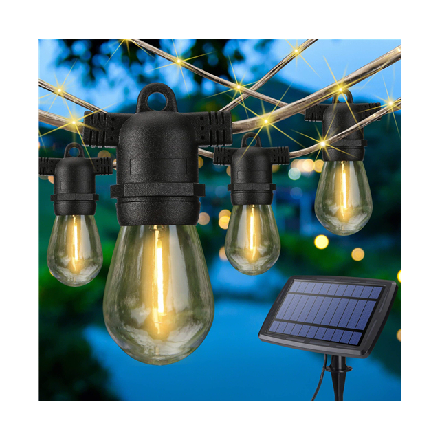 48FT 15 Edison Shatterproof Bulbs Rope Hanging LED Outdoor Festival String Lights for Decorations