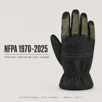 Gants de pompier NFPA 1970-2025 Modèle 6877 en peau de chèvre traitée, dos en Kevlar, barrière anti-humidité en polyuréthane, gants de travail de protection
