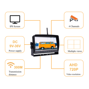 Koen-Monitor inalámbrico <span class=keywords><strong>de</strong></span> 7 pulgadas para coche, cámara <span class=keywords><strong>de</strong></span> visión trasera, monitor LCD para camión, impermeable, autobús, RV, furgoneta, DVD, cámara <span class=keywords><strong>de</strong></span> marcha atrás - Product Image 2