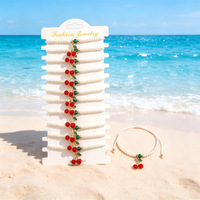 Lot de 12 Bracelets Perles Cristal Charme, Colorés et Empilables, pour l'Été, la Plage et les Vacances – Bijoux de Vacances Océaniques