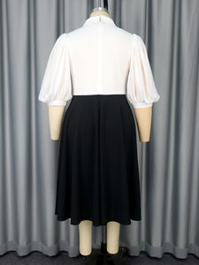 AOMEI <span class=keywords><strong>colletto</strong></span> con bavero maniche a lanterna uniformi scolastiche giovani ragazze bianche nere a linea abiti Casual - Product Image 6