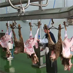 ฮาลาลแพะButcher Slaughterสายเนื้อการประมวลผลAbattoir Machinery