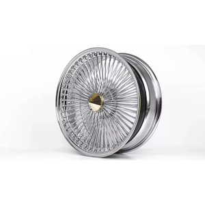 新品 13-22インチ クロスレース ワイヤーホイール <span class=keywords><strong>60</strong></span>スポーク リバースタイプ ポリッシュドスチールリム - Product Image 4