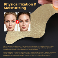 Emballage personnalisé, patchs réutilisables pour raffermir le cou et les yeux, patchs anti-rides en feuille d'or, masque en silicone pour le visage et le cou