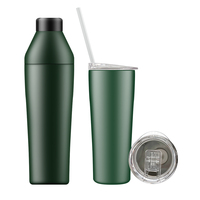 Ensemble de Shaker à Cocktail en acier inoxydable, en plaqué or avec Logo personnalisé Unique