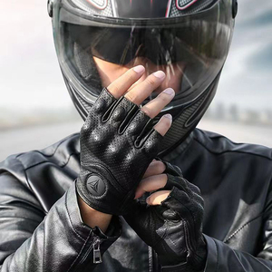 Gants de <span class=keywords><strong>moto</strong></span> Motowolf demi-doigts en <span class=keywords><strong>cuir</strong></span>, gants de <span class=keywords><strong>moto</strong></span> sans doigts, gants rétro respirants pour l'été - Product Image 3