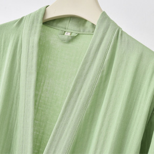 Peignoir en gaze à trois couches, style <span class=keywords><strong>H</strong></span>, manches longues, unisexe, absorbant, doux, respectueux <span class=keywords><strong>de</strong></span> la peau, <span class=keywords><strong>chemise</strong></span> <span class=keywords><strong>de</strong></span> <span class=keywords><strong>nuit</strong></span>, pyjama, vêtements d'intérieur - Product Image 5