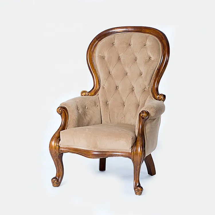 Древнее гардебро с французским стилем деревянная резная мебель для дома кресло с высокой спинкой кнопка дизайн диван кресло CH-295